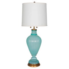 Lampada in vetro di Murano blu acqua di Archimede Seguso per Marbro, Italia, anni '50