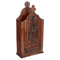 19th Century French Fariniere Box, Hand-Carved Walnut, Circa 1850