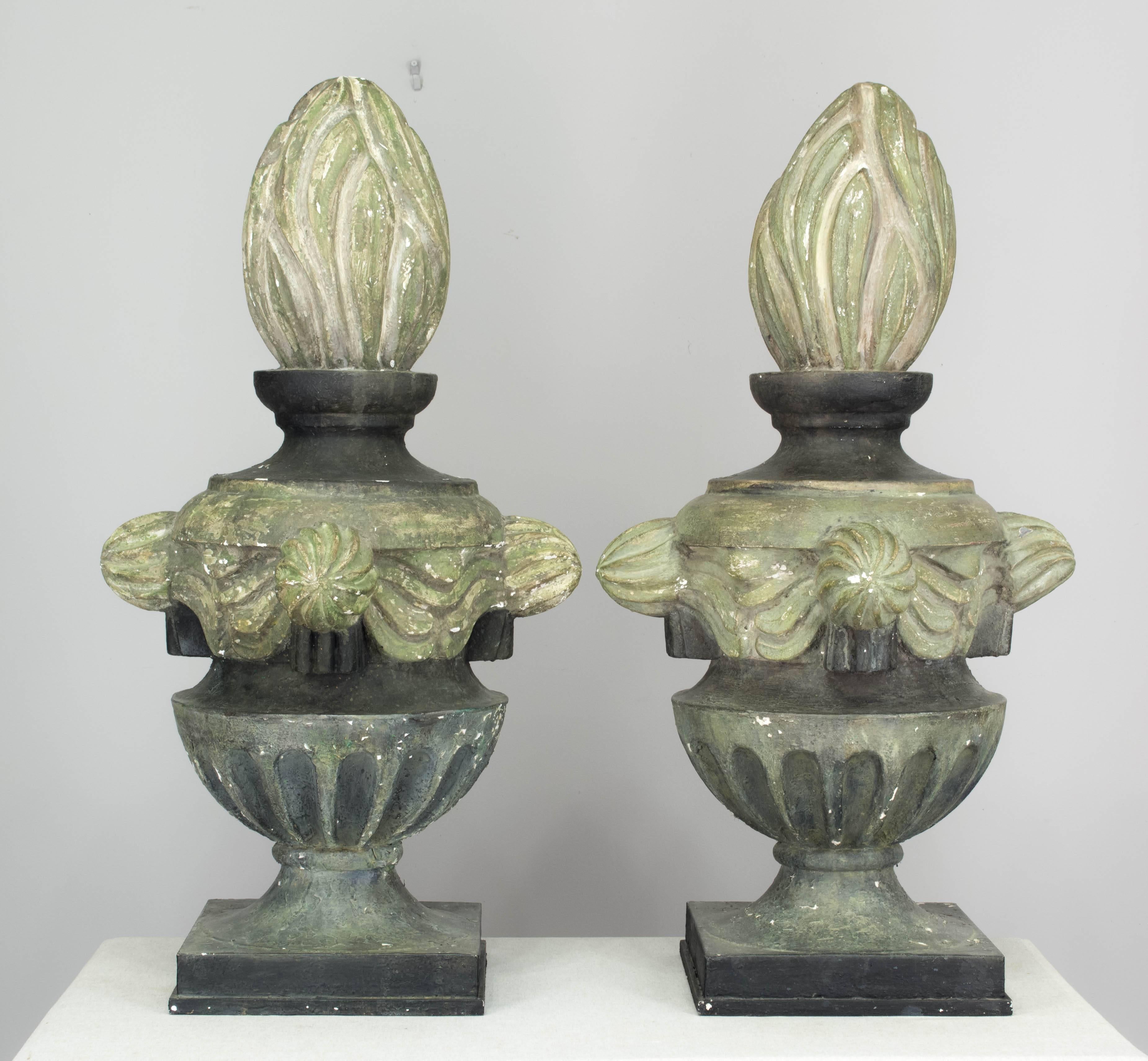 Pair of French Zinc Architectural Finials 1