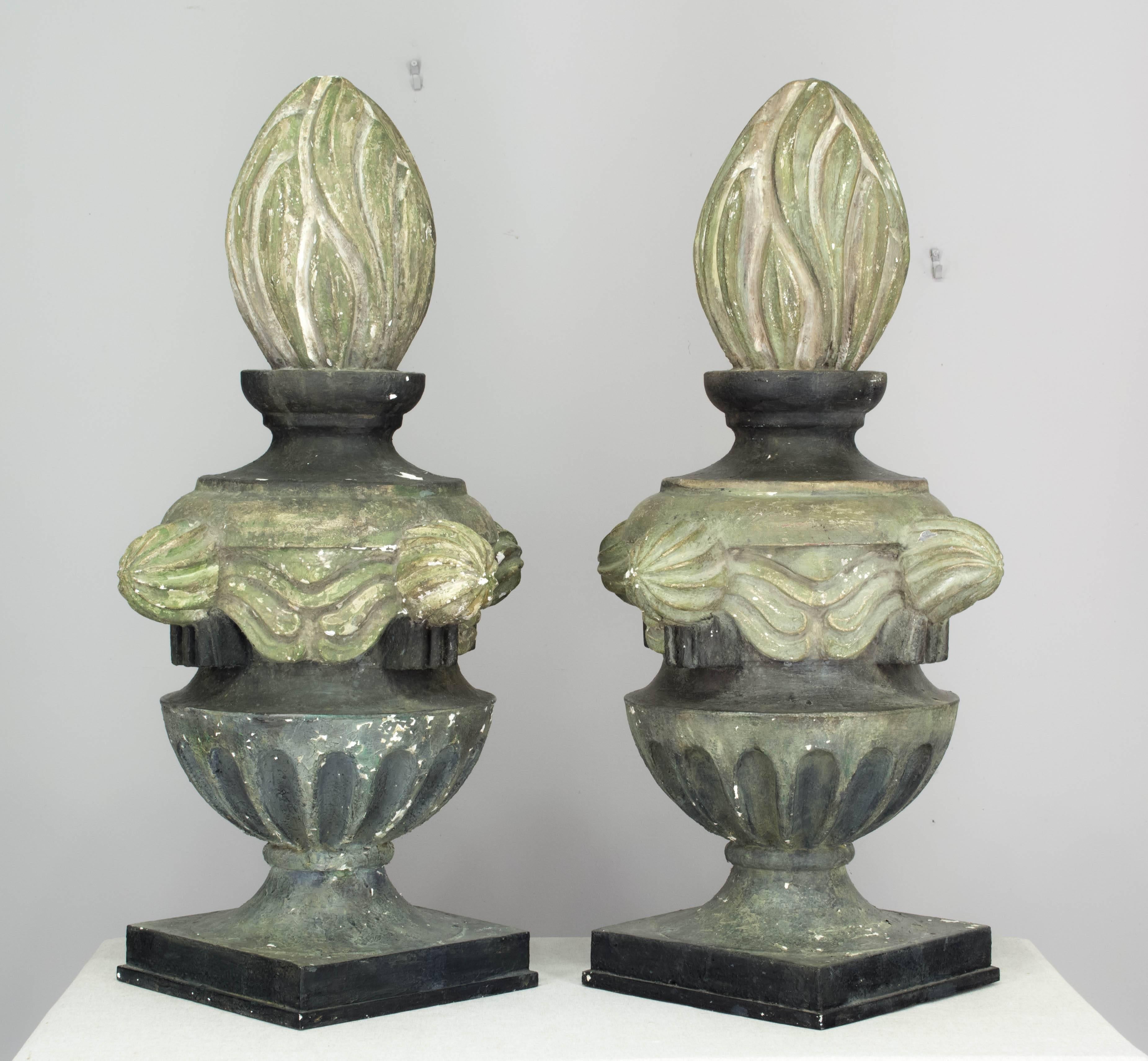 Pair of French Zinc Architectural Finials 2