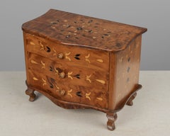 French Louis XV Miniature Commode, Solid Cherry with Inlay, Circa 1900