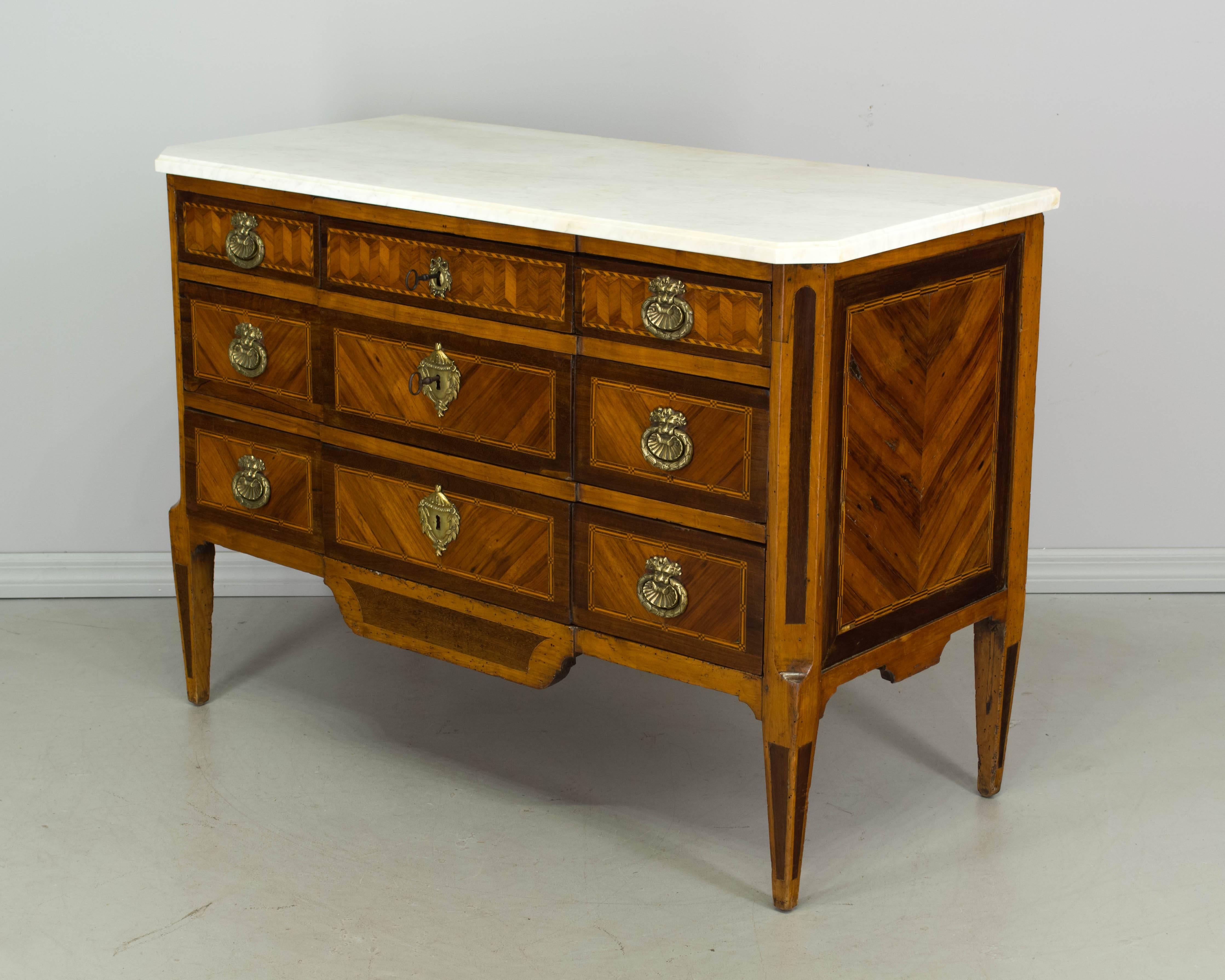 18th Century Louis XVI Marquetry Commode In Excellent Condition In Winter Park, FL