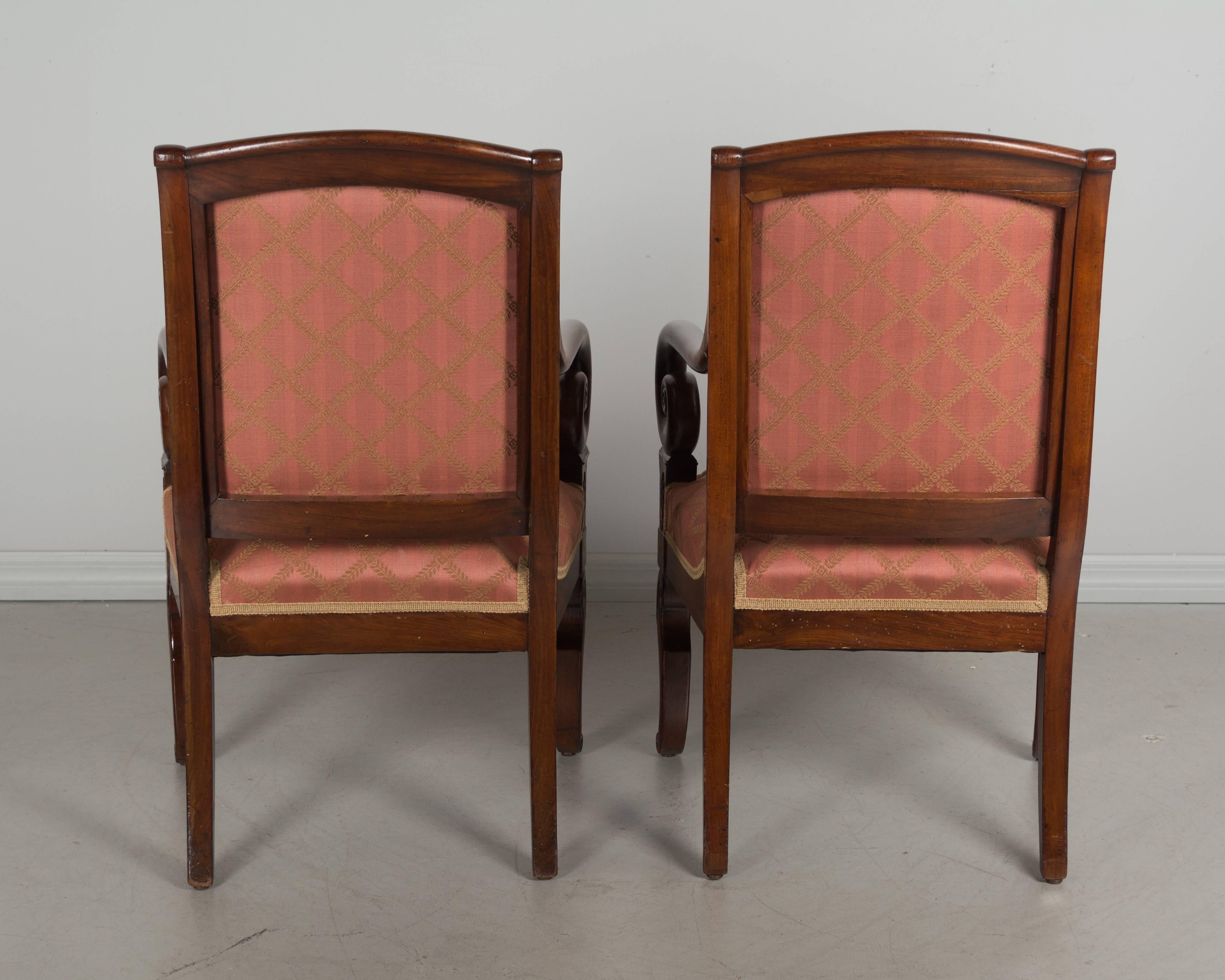 Pair of 19th Century French Restauration Armchairs 4