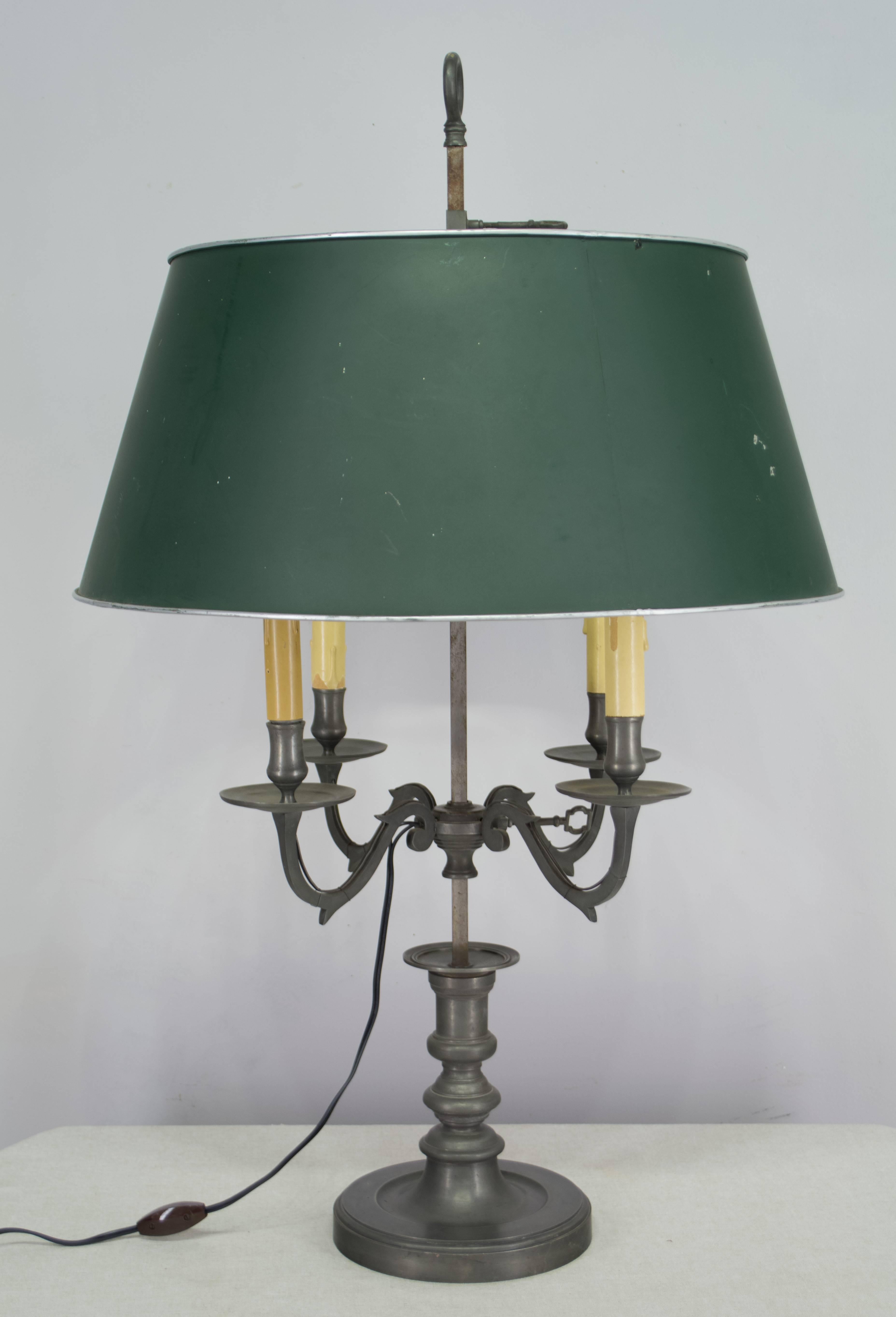 Large French Bouillotte Table Lamp In Excellent Condition In Winter Park, FL