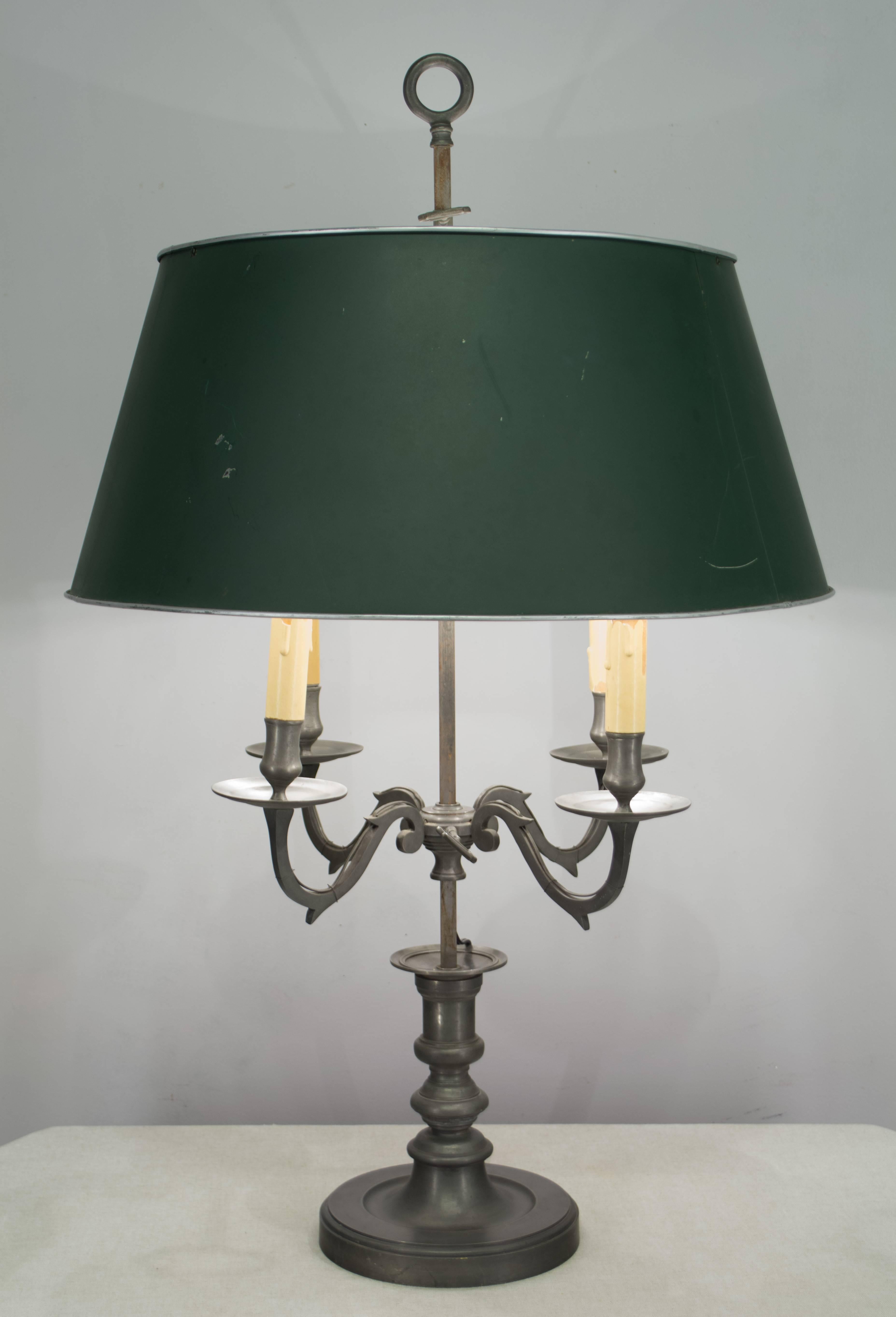 20th Century Large French Bouillotte Table Lamp