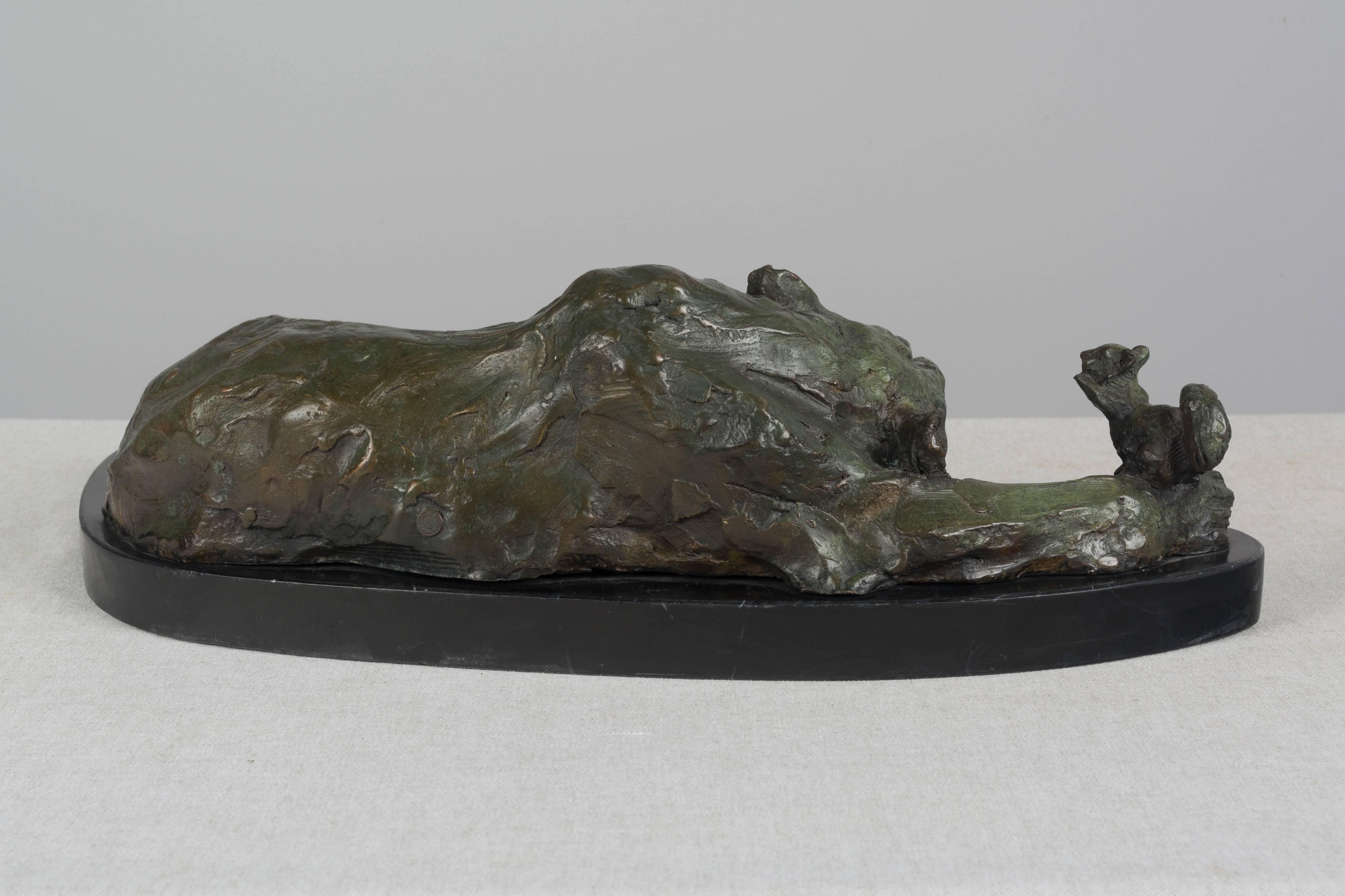 19th Century Bronze of Bear and Squirrel 1