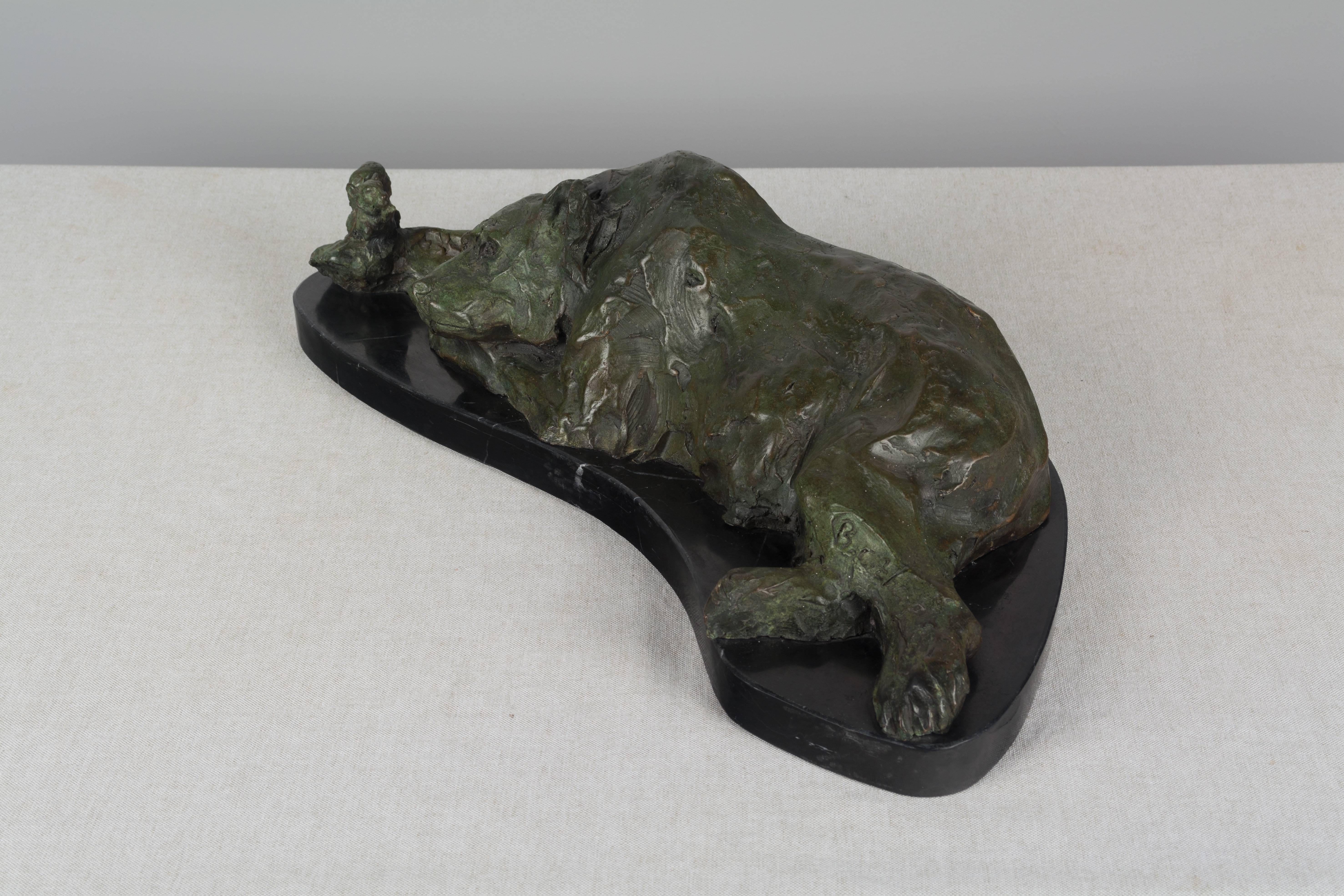 19th Century Bronze of Bear and Squirrel 2