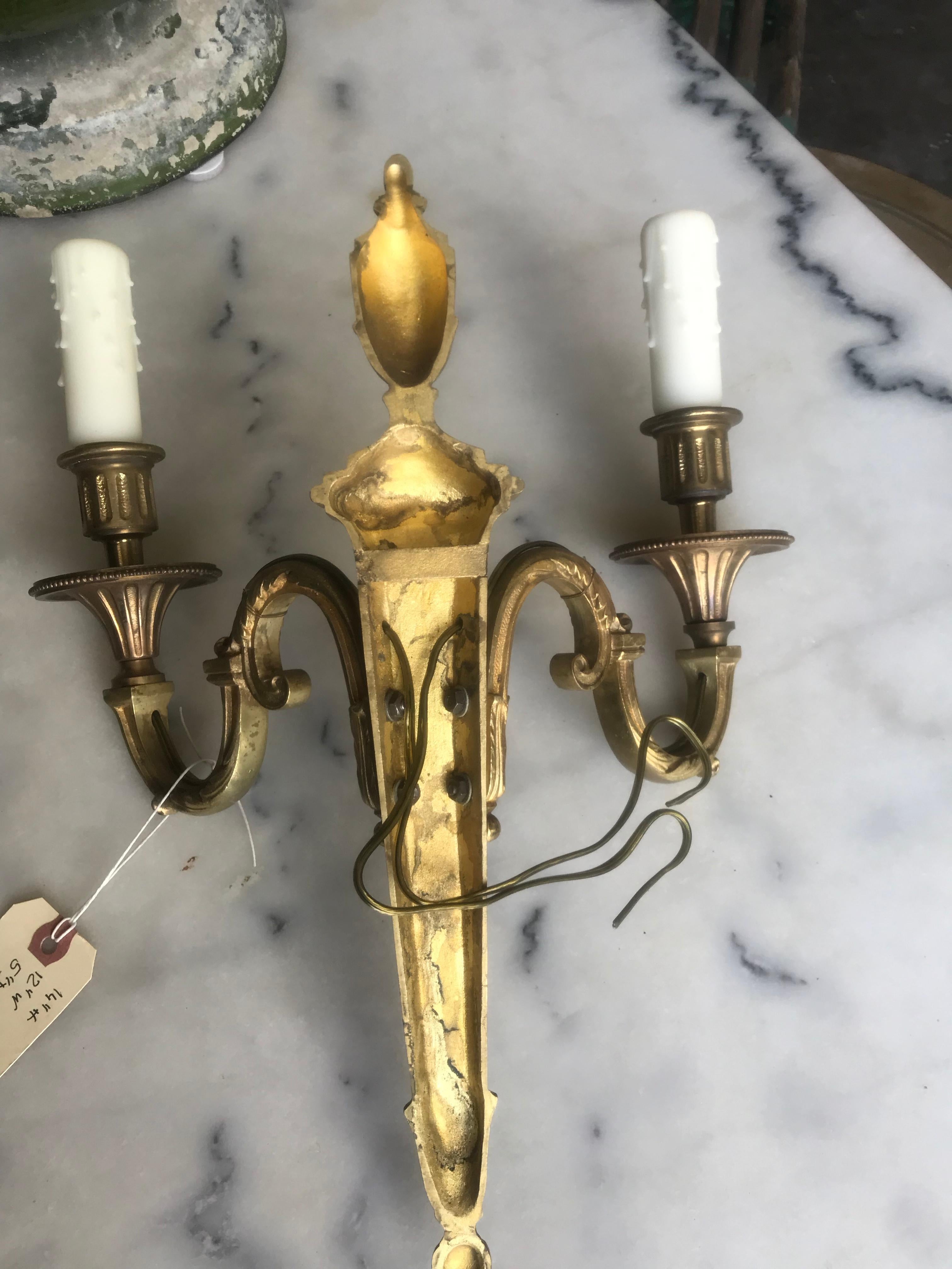 20th Century Pair of Louis XVI Style French Sconces