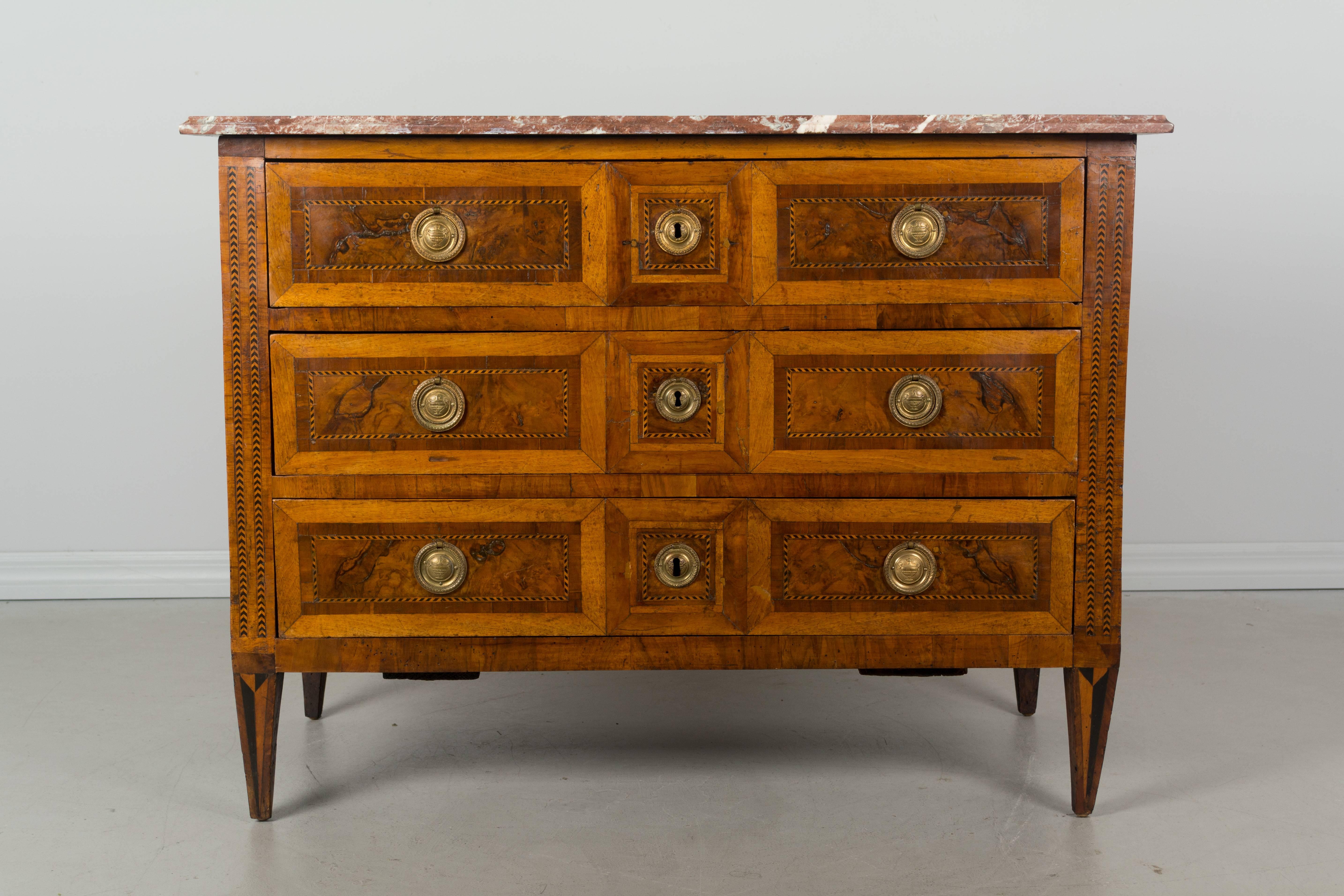 French 18th Century Louis XVI Marquetry Commode