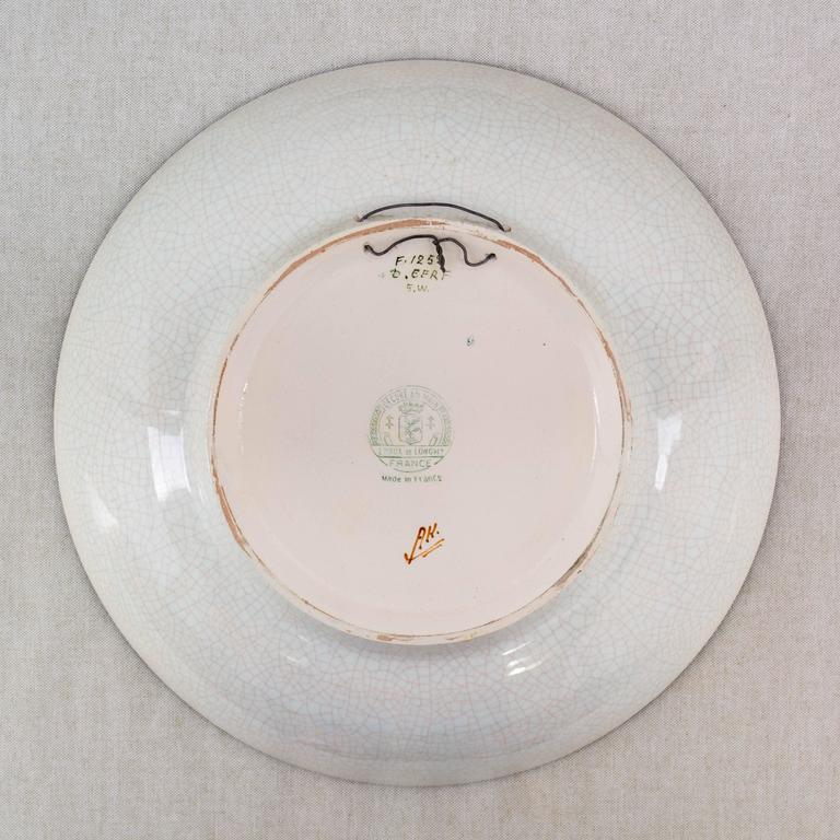 French Longwy Ceramic Charger at 1stDibs
