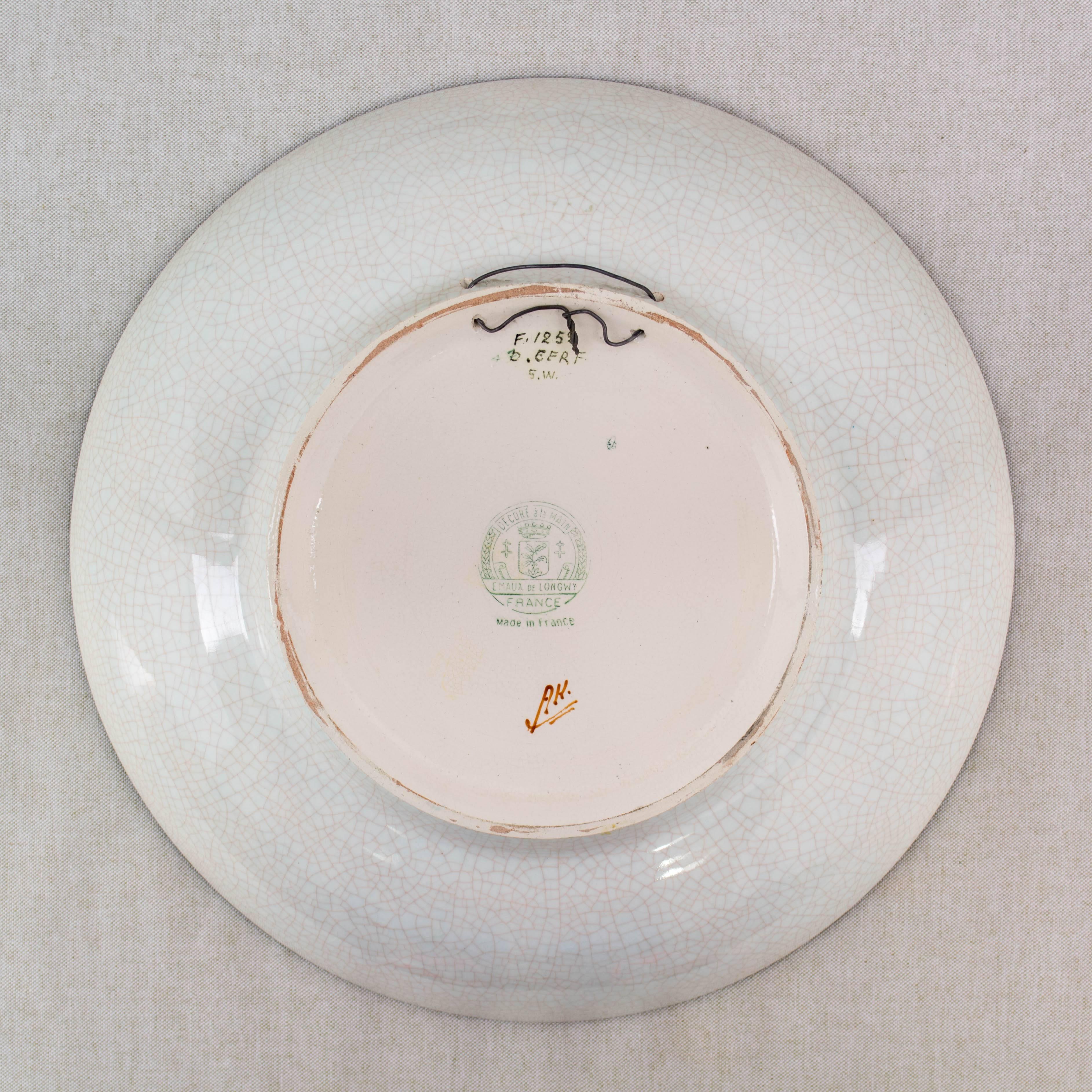 20th Century French Longwy Ceramic Charger