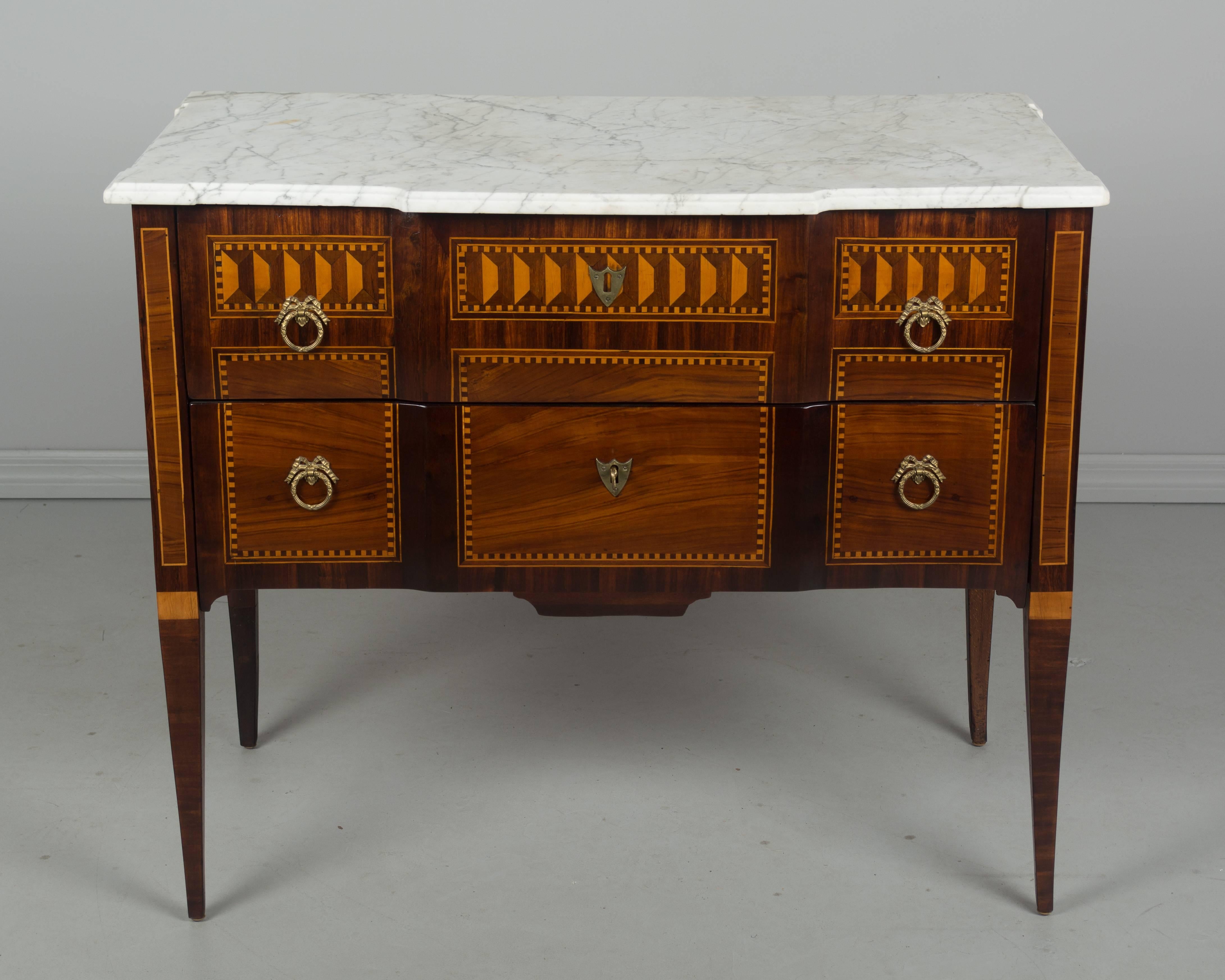 18th Century and Earlier 18th Century French Louis XVI Marquetry Commode