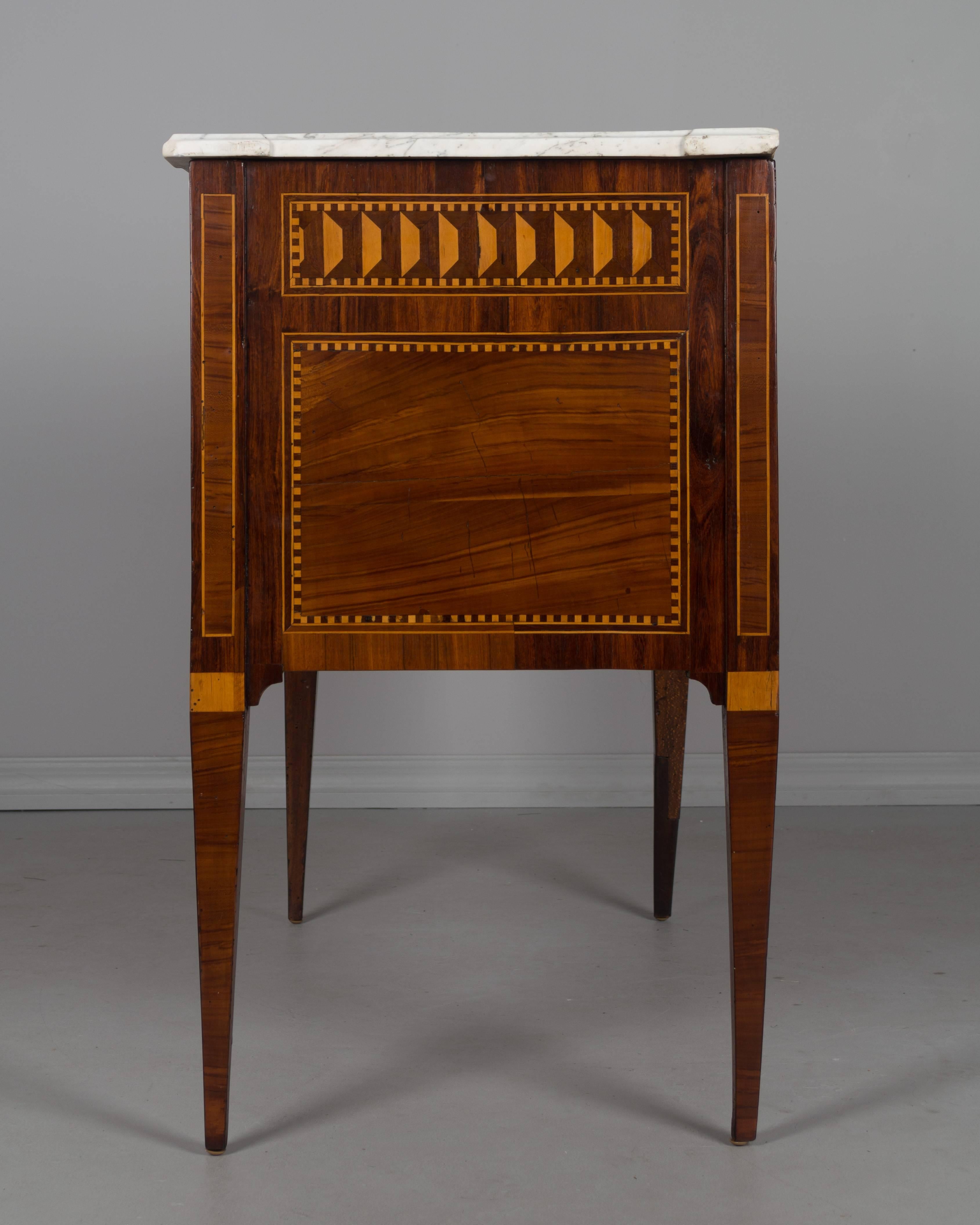 Mahogany 18th Century French Louis XVI Marquetry Commode