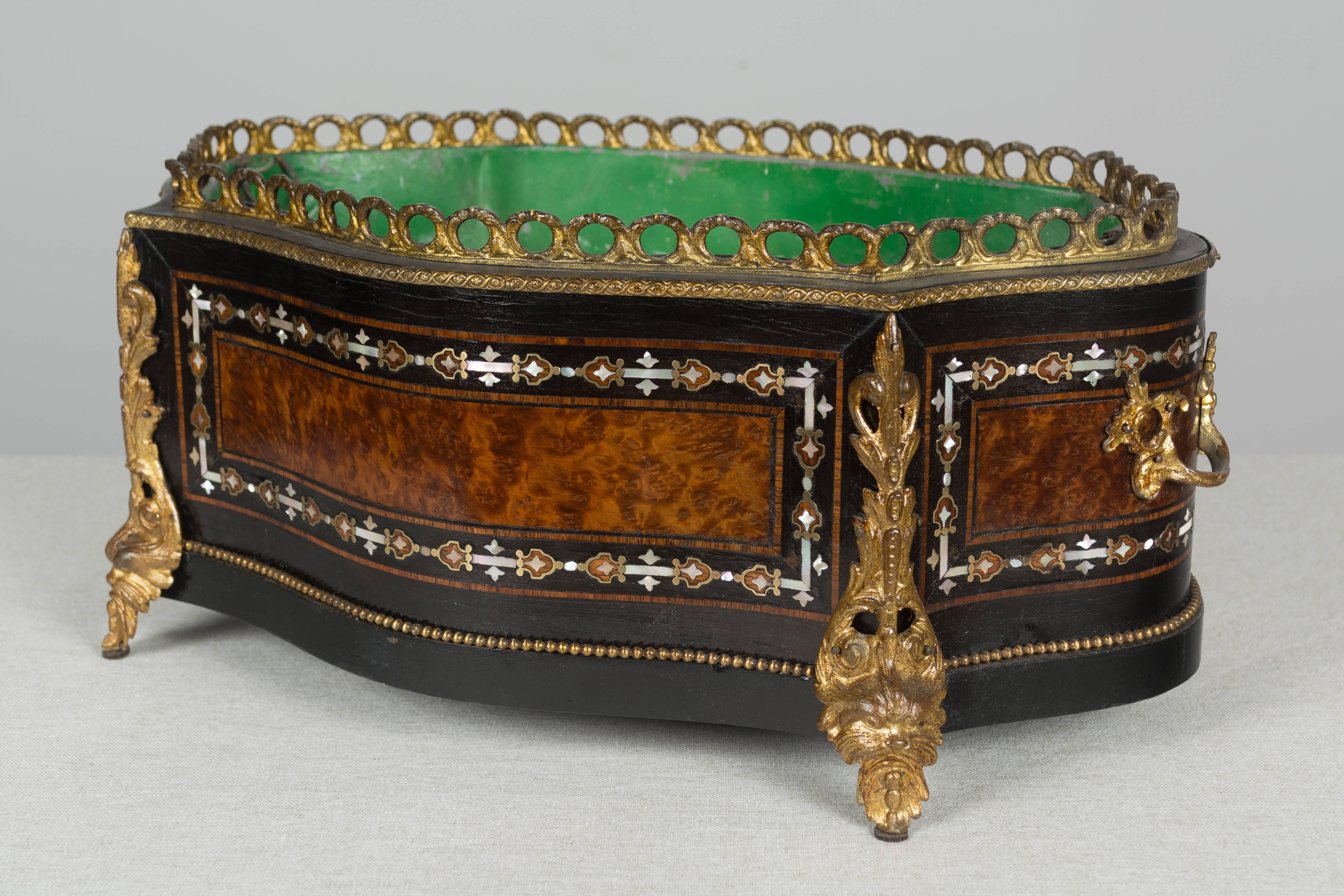 Inlay 19th Century Napoleon III Jardiniere or Planter