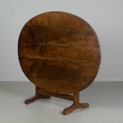 19th Century French Walnut Wine Tasting Table or Tilt-Top Table