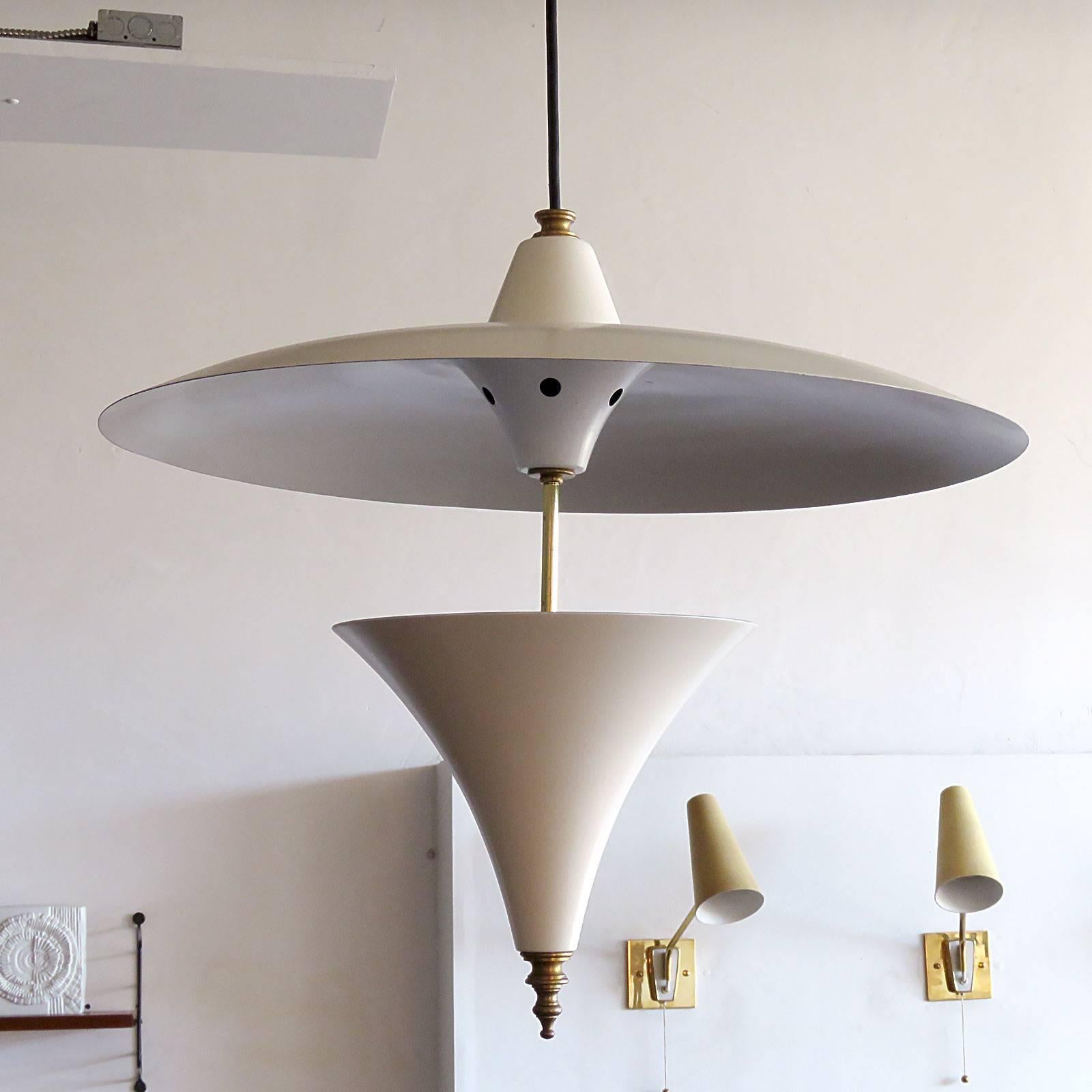 Enameled Italian Pendant Lamp