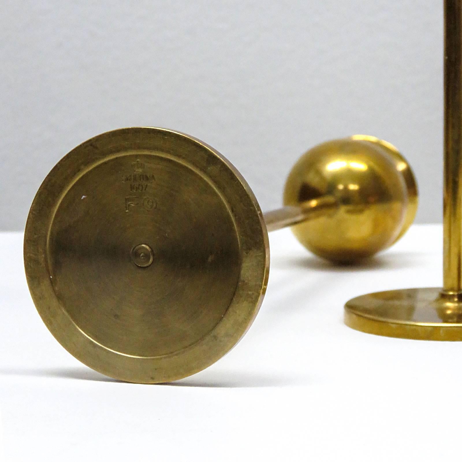 Brass Tulip Candlesticks by Pierre Forssell for Skultuna