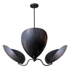 Three-Arm Brass Chandelier "Chiton" 8