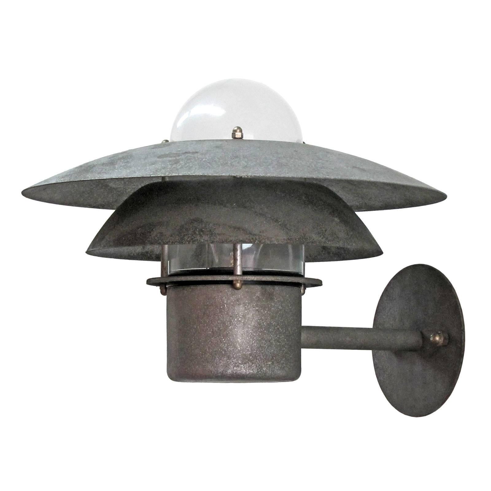 Danish Galvanized Steel Outdoor Wall Light