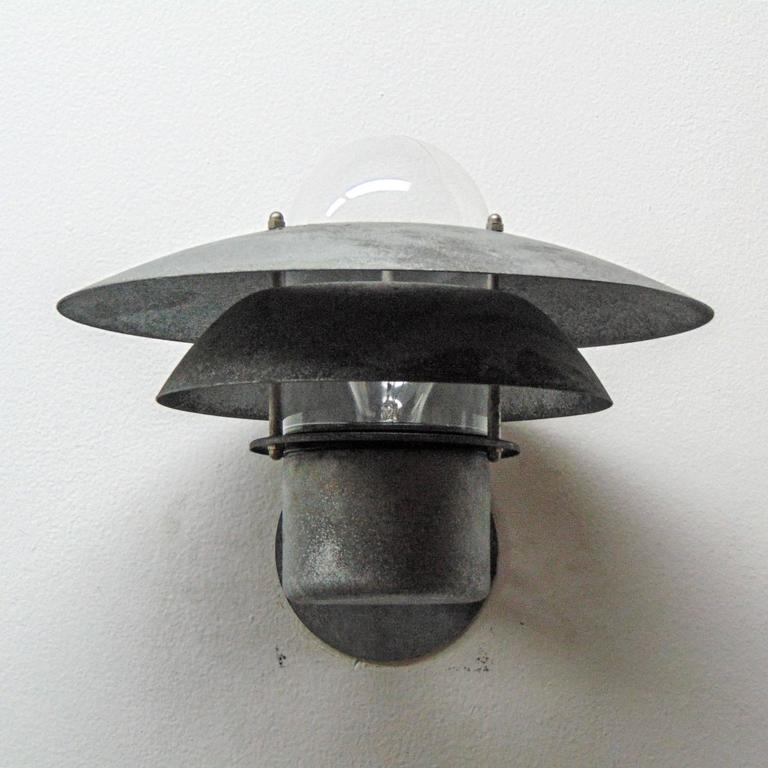 Danish Galvanized Steel Outdoor Wall Light At 1stdibs Scandinavian Modern Danish Galvanized Steel Outdoor Wall Light For