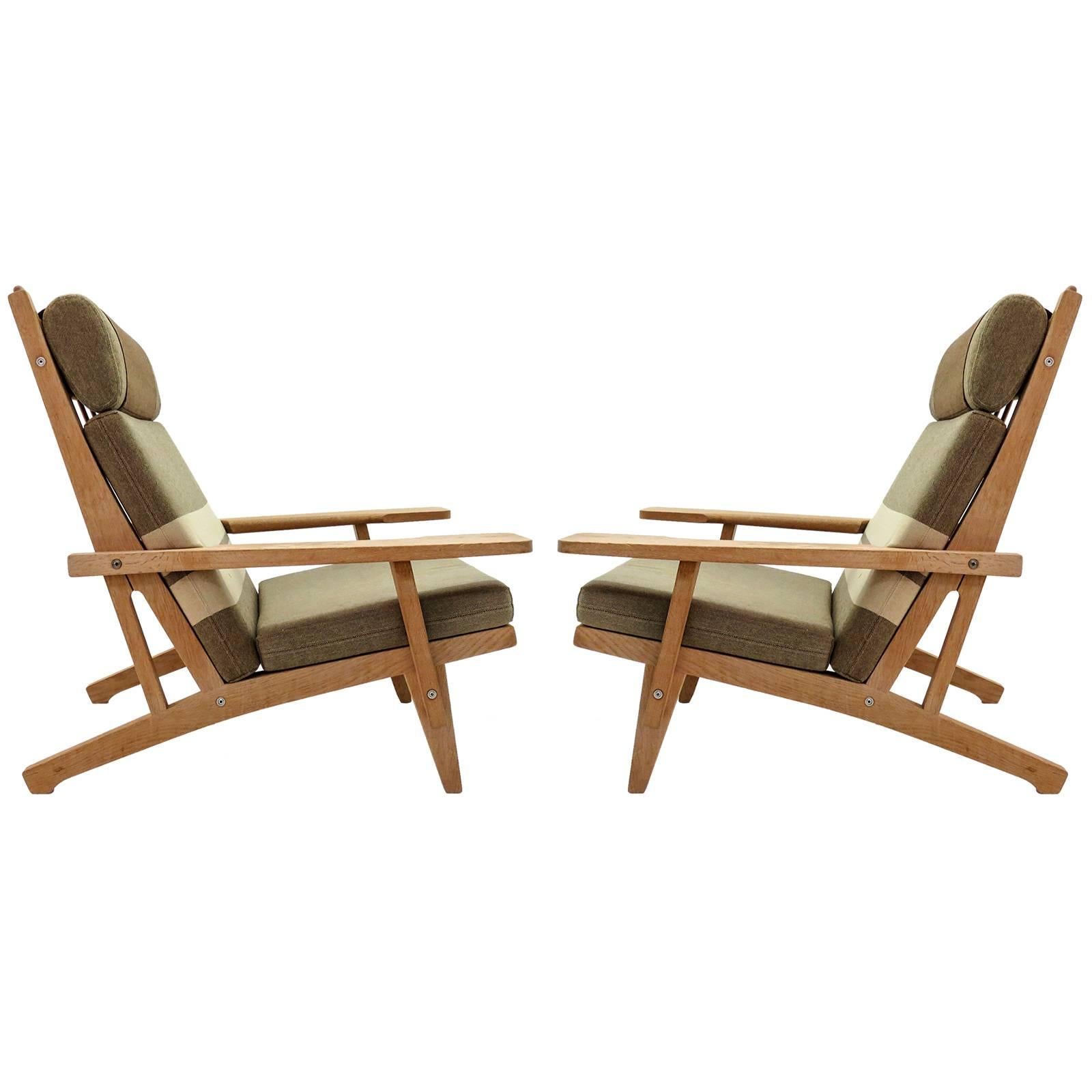 Hans Wegner High Back Lounge Chairs, Model GE-375