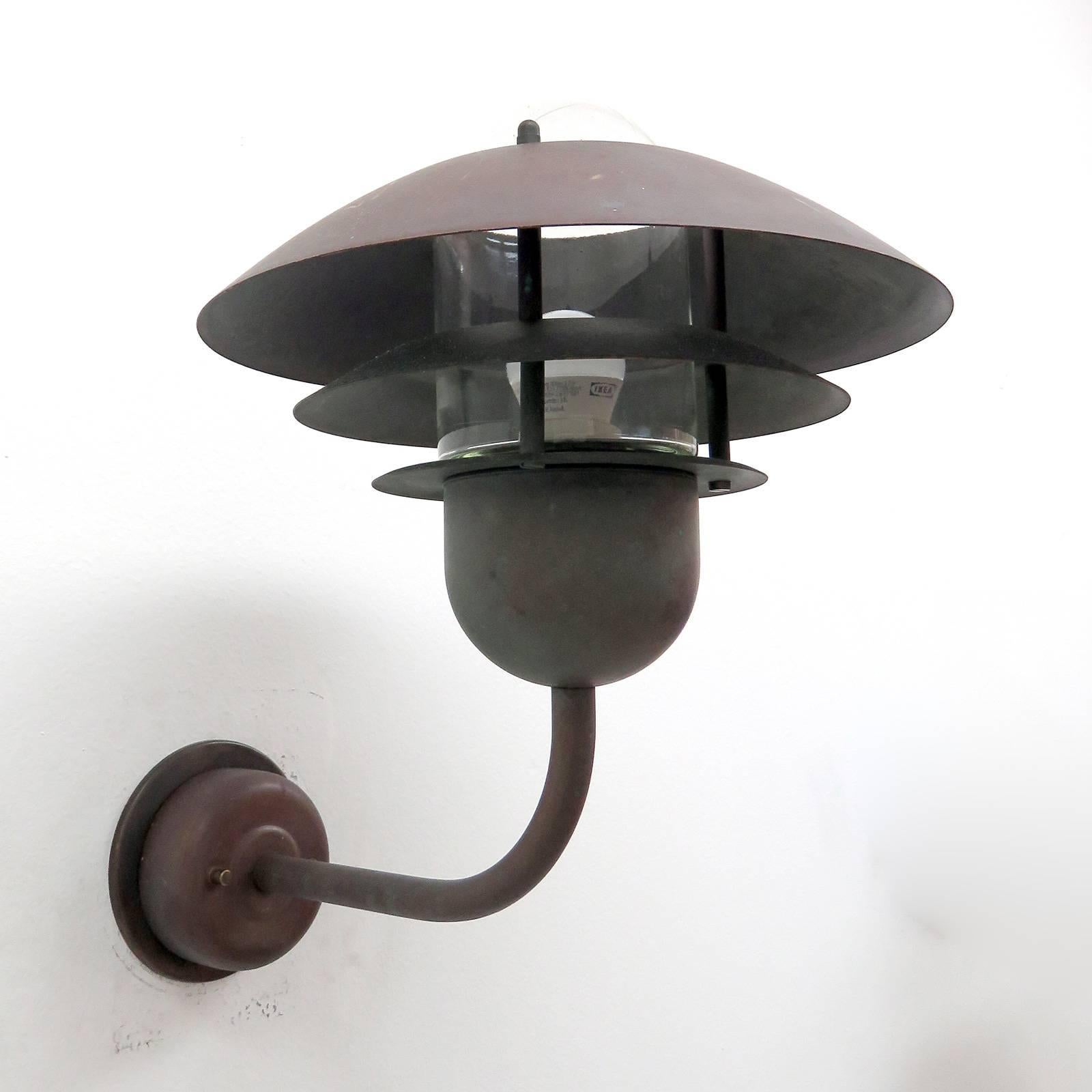 Pair of Scandinavian Outdoor Wall Lights by Horn In Excellent Condition In Los Angeles, CA