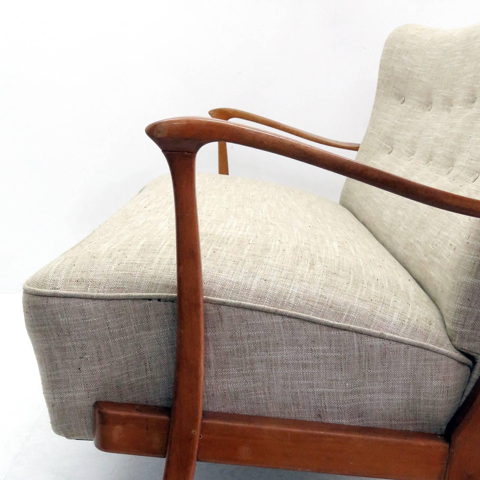 Upholstery Three-Seat Danish Modern Sofa, 1940