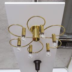 German Six-Arm Flush Mount Chandelier