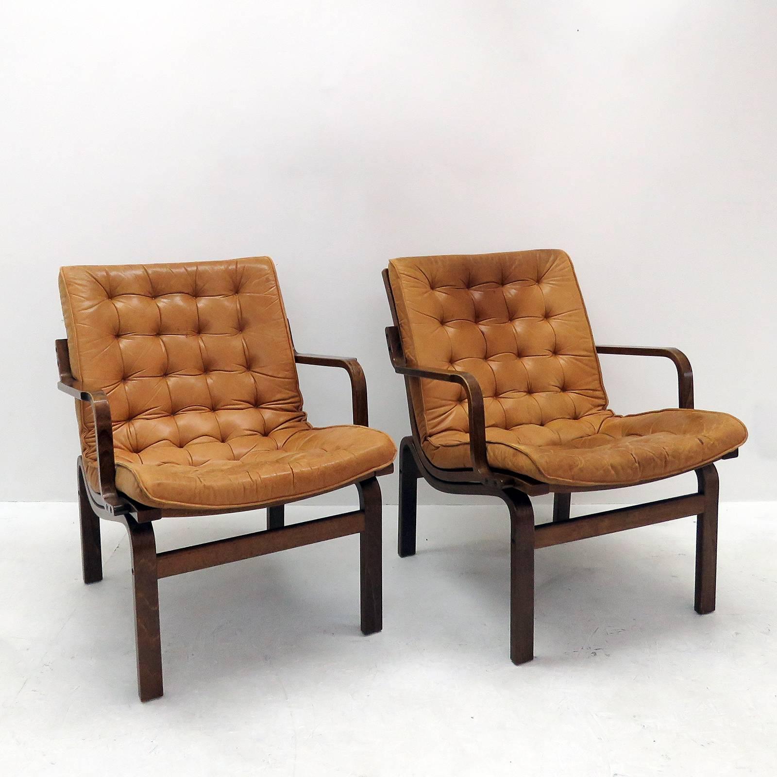 Danish Bentwood Leather Chairs 2