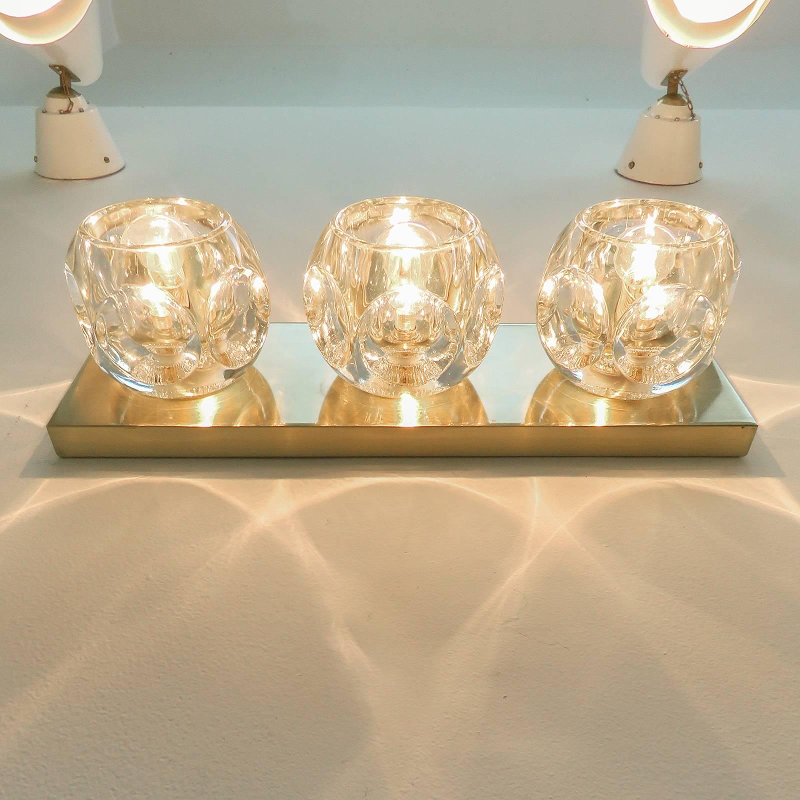 Brass Pair of Cubic Wall Lights by Peill & Putzler