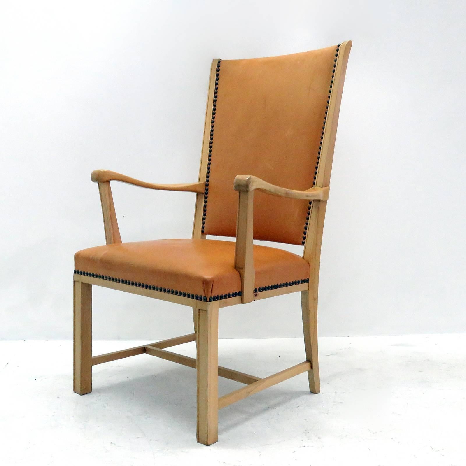 Swedish Highback Leather Chair 1