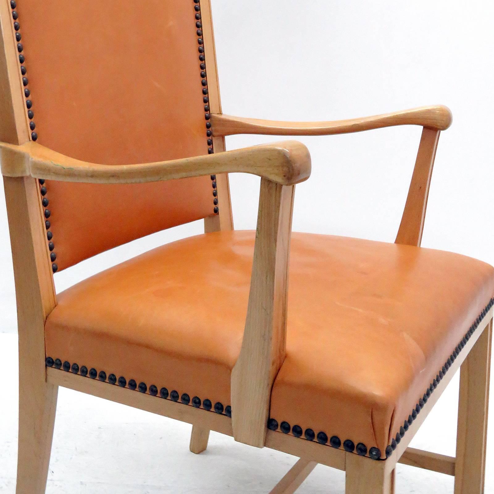 Swedish Highback Leather Chair 4