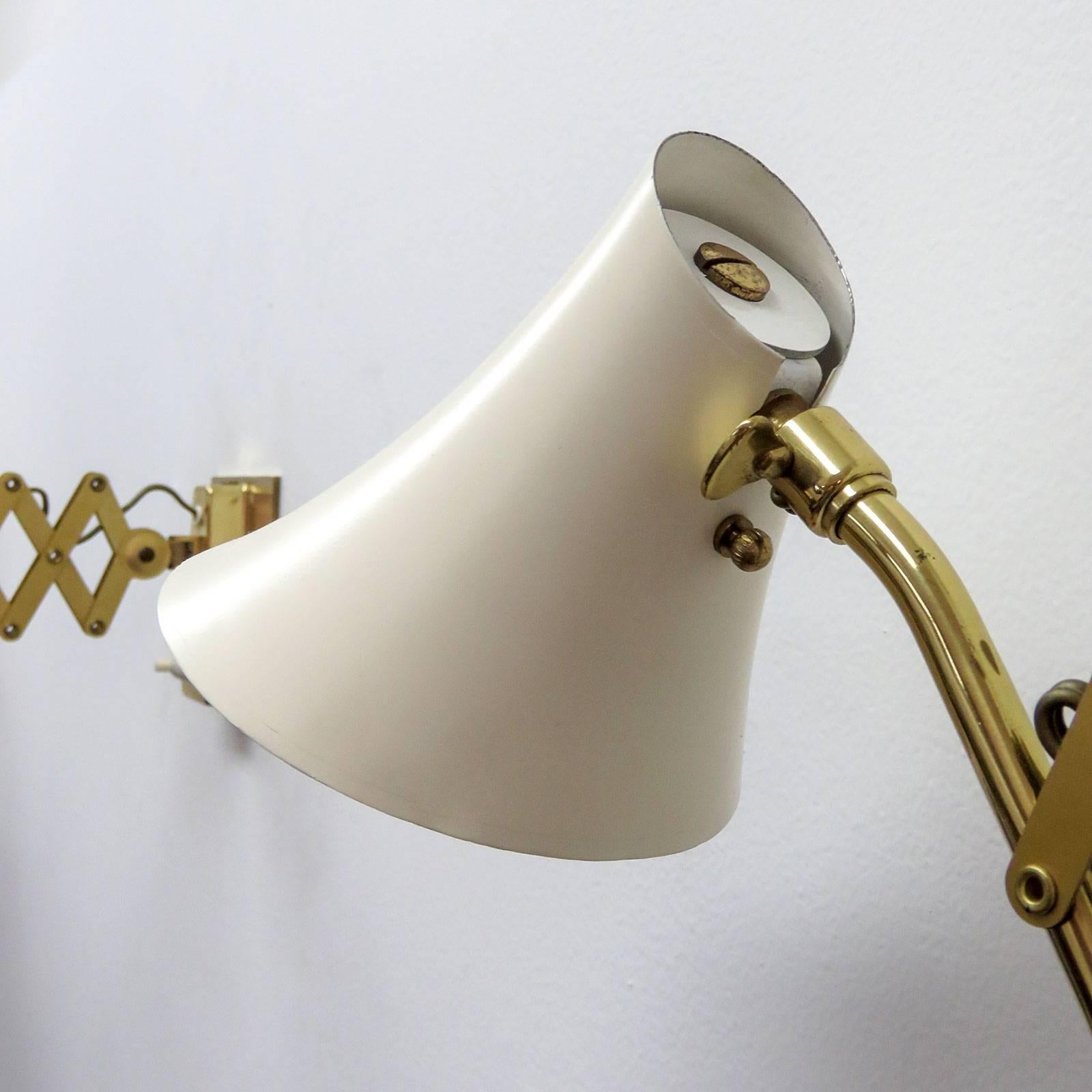 Enameled French Scissor Wall Lamps