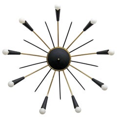 German Nine-Light Sputnik Flush Mount Light