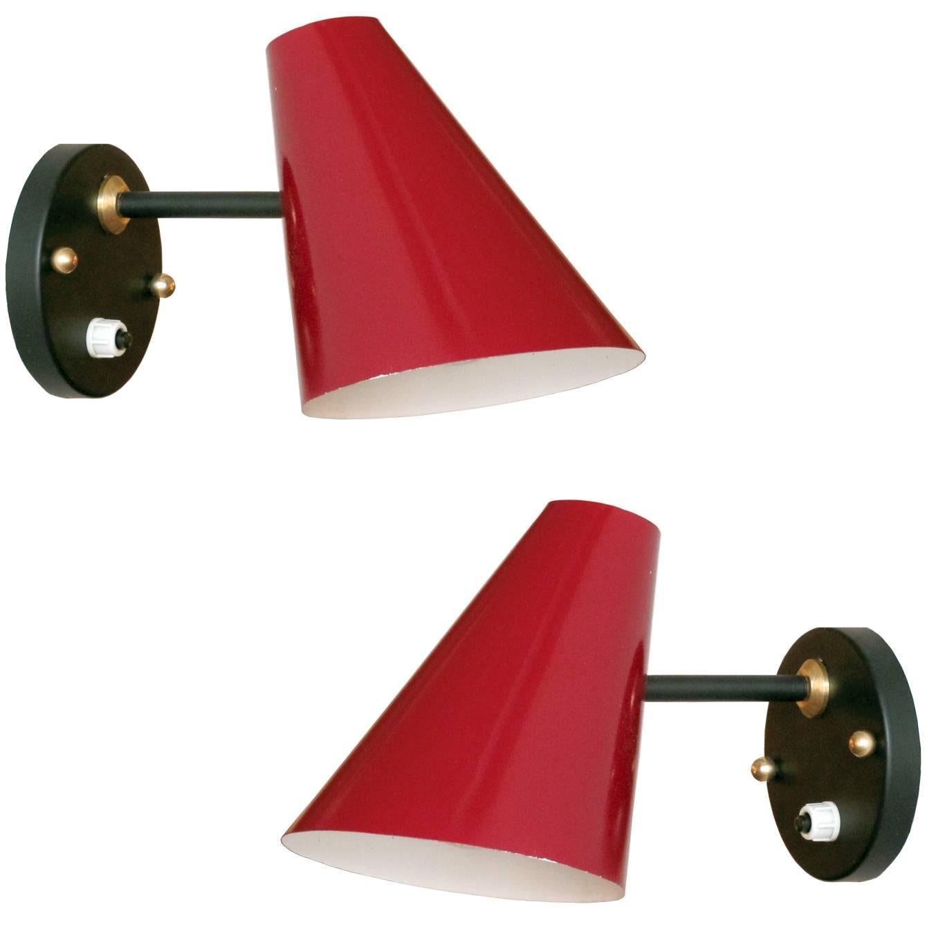 Pair of Jacques Biny Wall Lamps