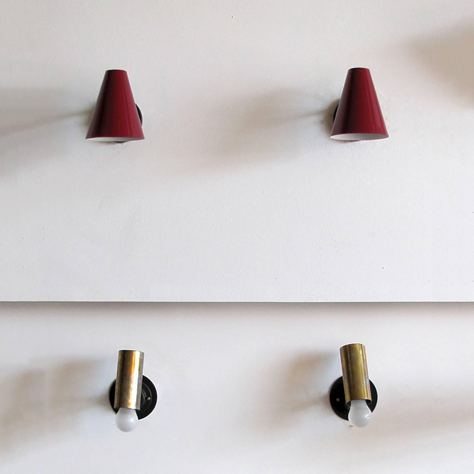 Mid-20th Century Pair of Jacques Biny Wall Lamps