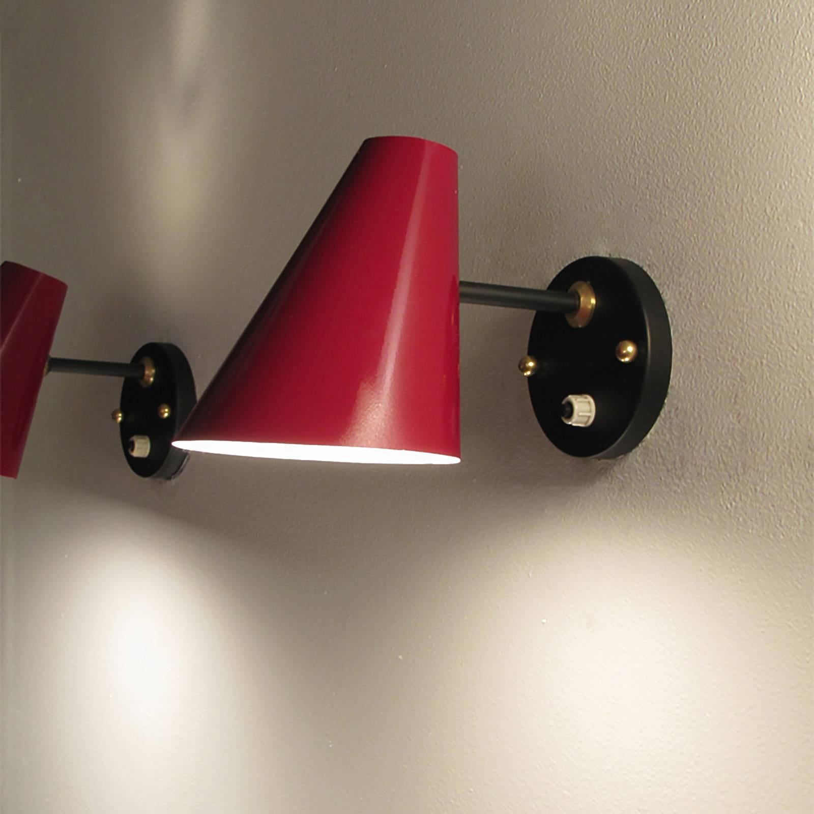 Metal Pair of Jacques Biny Wall Lamps