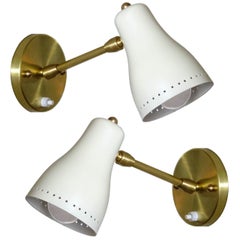 Petite French Wall Lights, 1950s