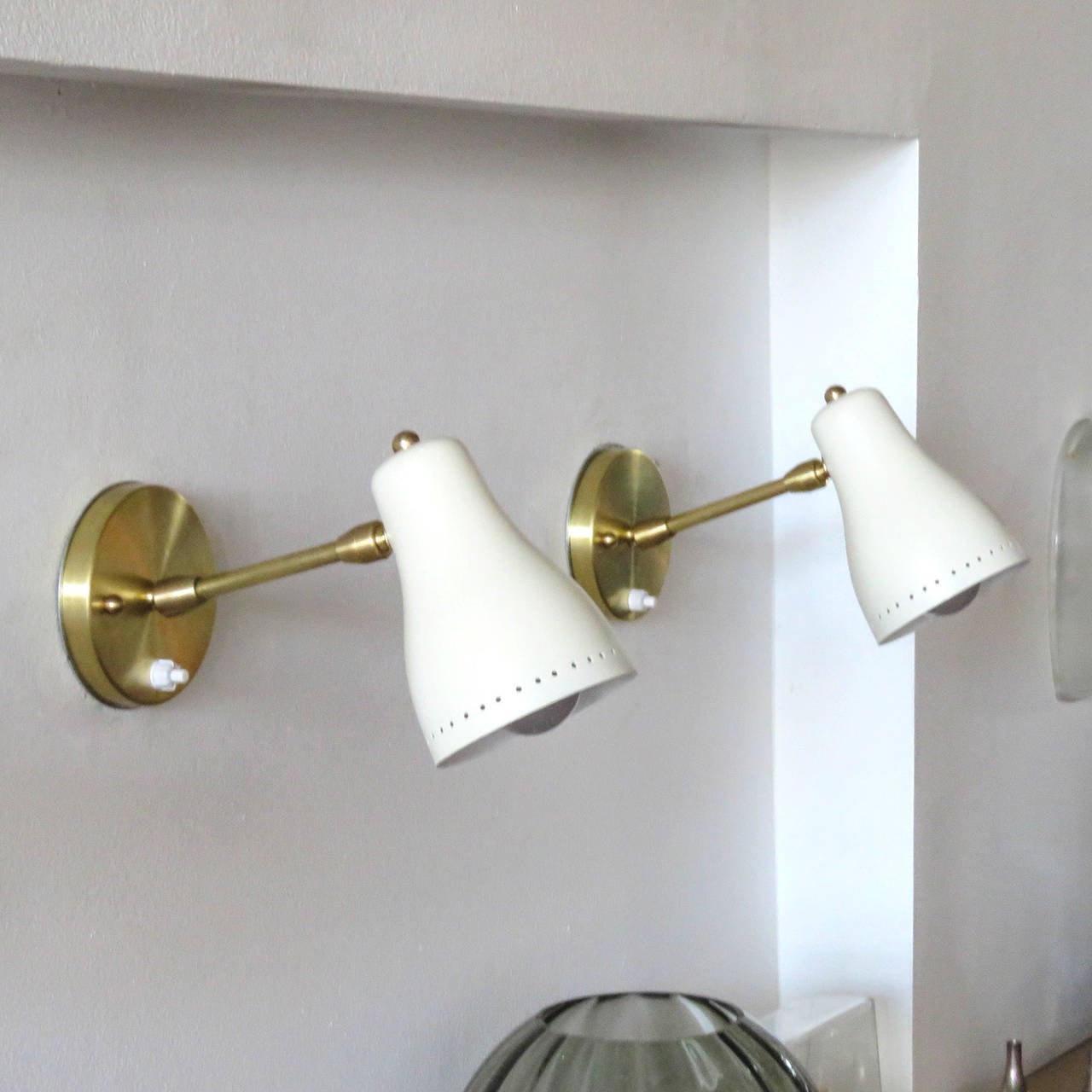 Brass Petite French Wall Lights, 1950s