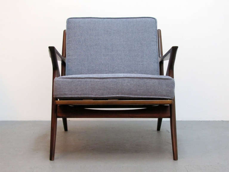 Mid-Century Modern Pair of Selig Armchairs by Poul Jensen