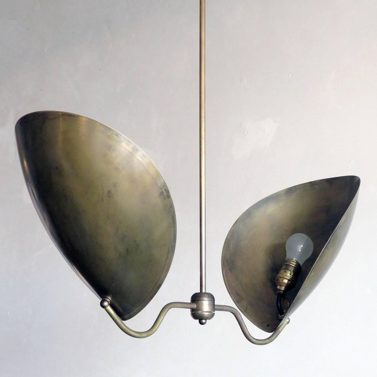 Organic Modern Raw Brass Chandelier ‘Chiton-2’ by Gallery L7