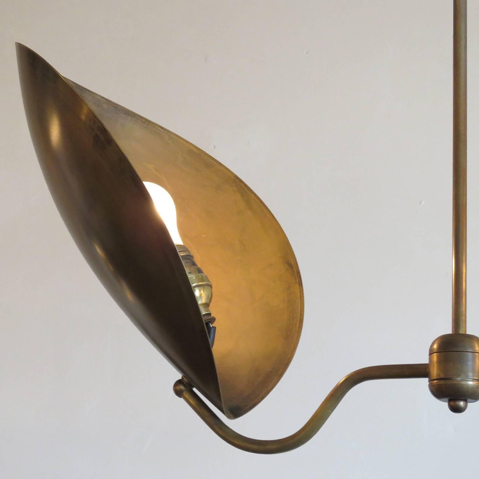 Raw Brass Chandelier ‘Chiton-2’ by Gallery L7 4