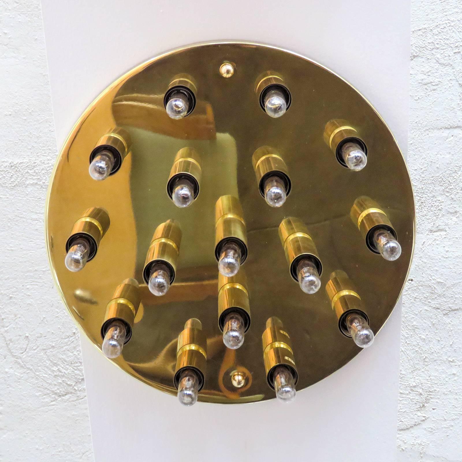 Brass German 16-Light Flush Mount Light Panel