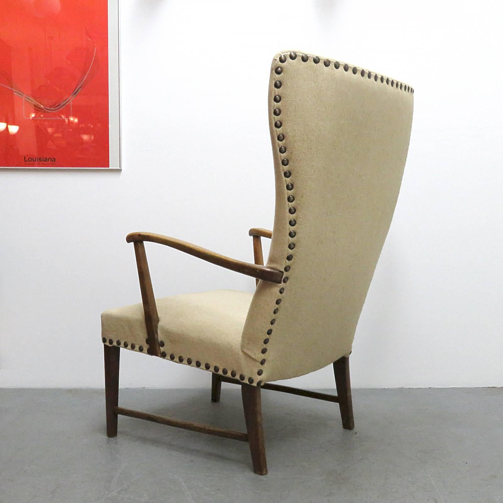 Mid-20th Century Danish Modern Wingback Lounge Chair