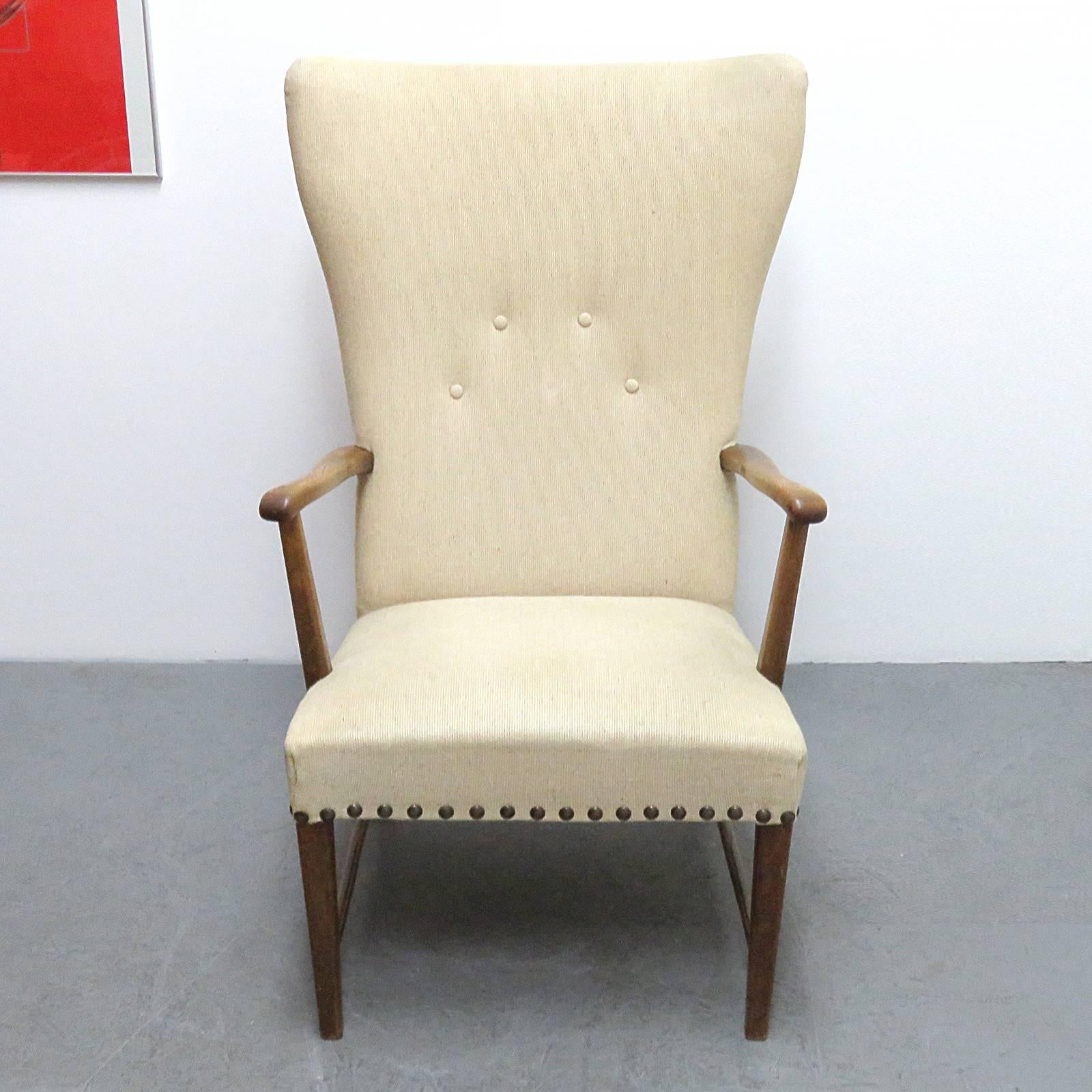Danish Modern Wingback Lounge Chair 1