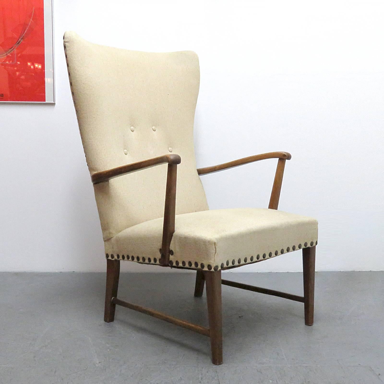 Danish Modern Wingback Lounge Chair 2