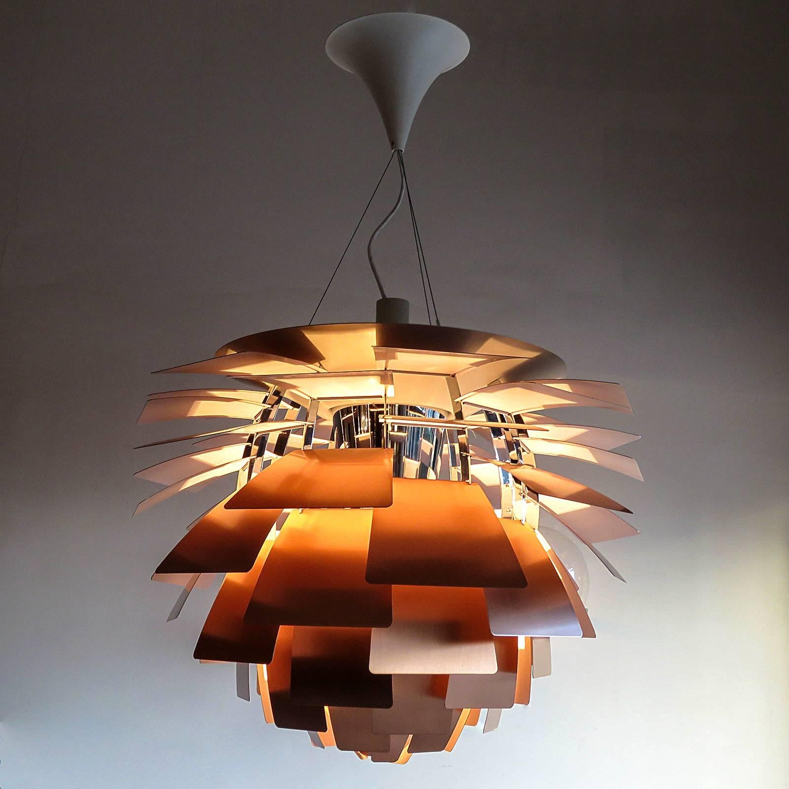 Large PH Artichoke Copper Lamp by Poul Henningsen In Excellent Condition In Los Angeles, CA
