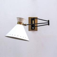 Pair of French Swing Arm Sconces by Lunel