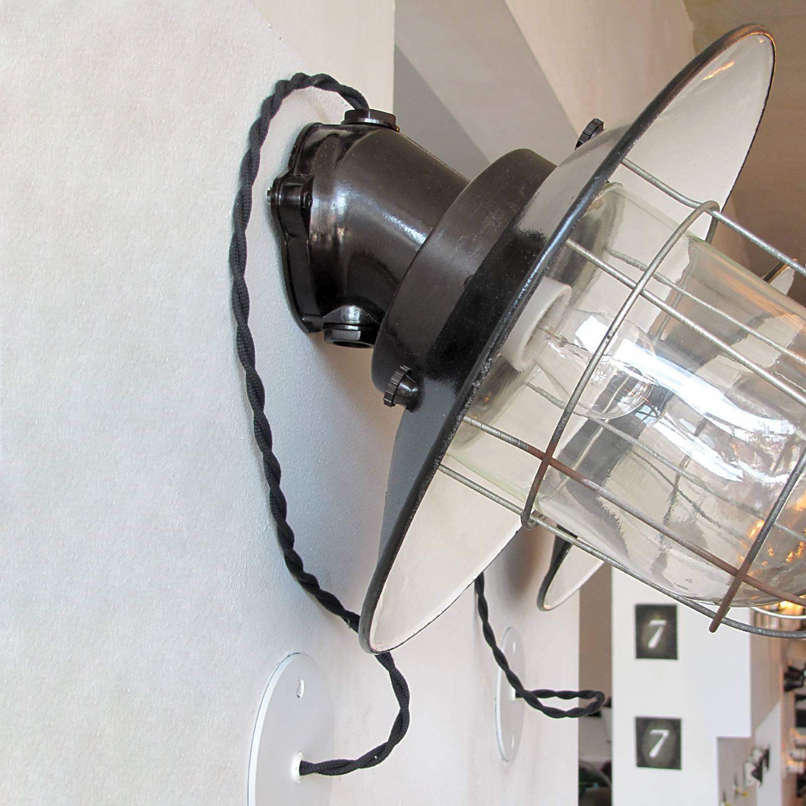 Pair of Industrial Wall Lights In Excellent Condition In Los Angeles, CA