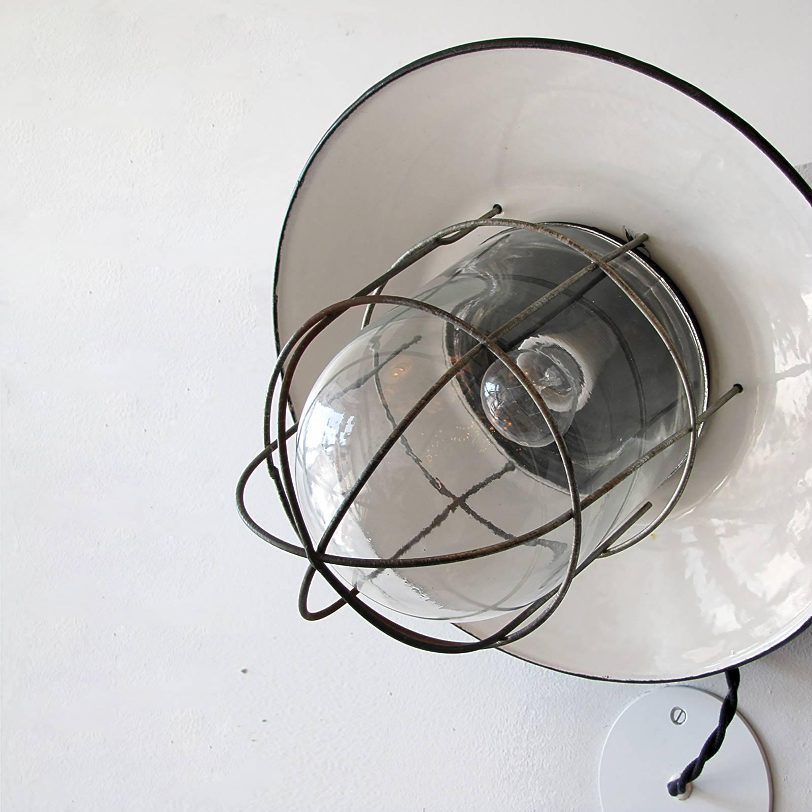 Early 20th Century Pair of Industrial Wall Lights